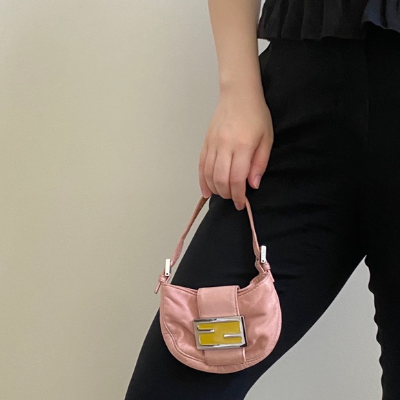 Fendi Handbags - SOLD THRU WEBSITE Fendi Pink Mini Croissant